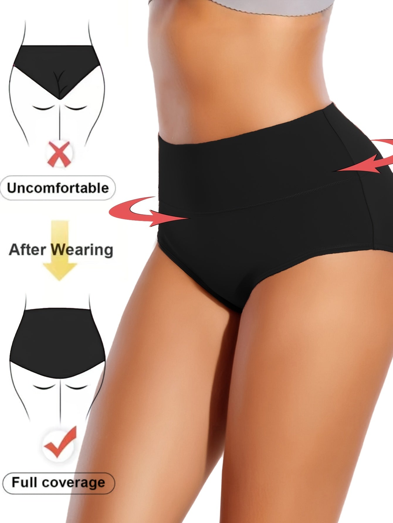 4pcs Women's High Waist Leakproof Period Panties TJR5K9G