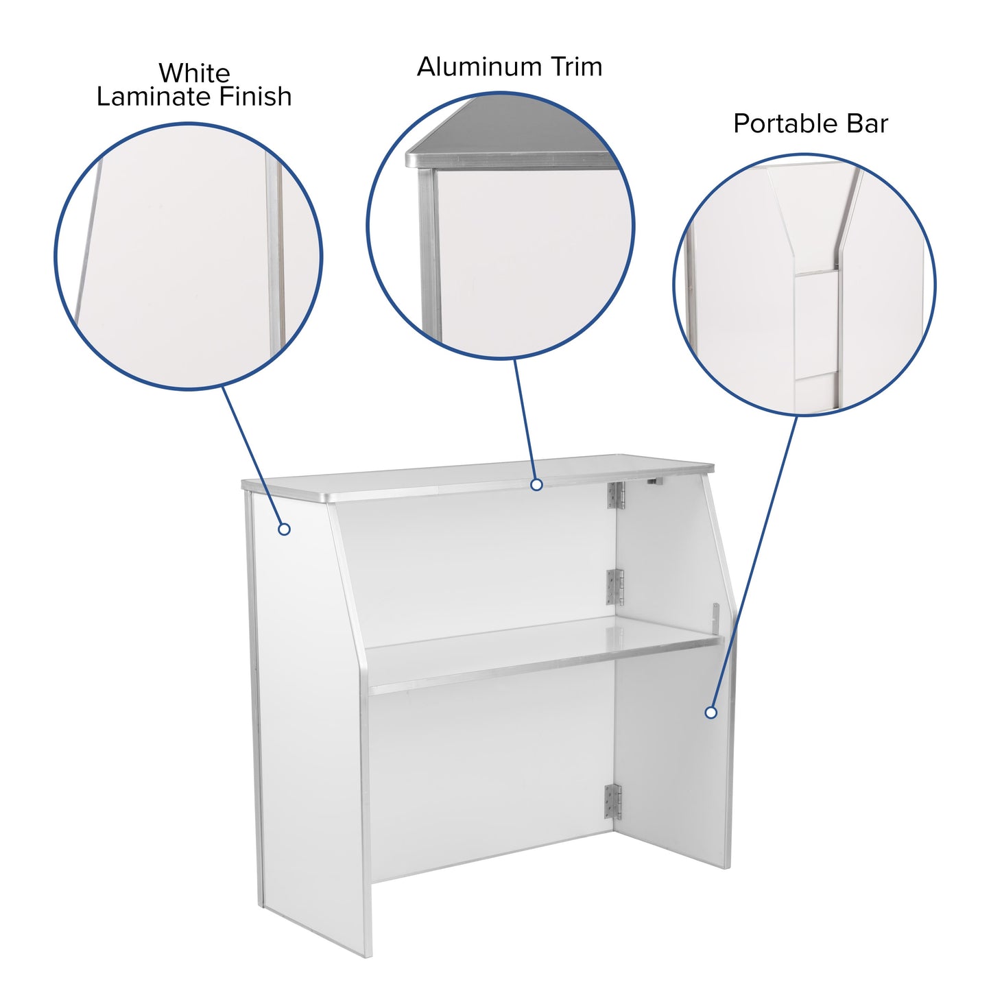 4' Laminate Foldable Bar - Portable Event Bar