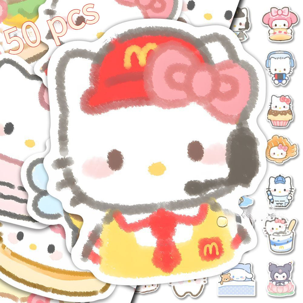 50pcs Hello Kitty Cartoon Stickers Sanrio - SJ2N