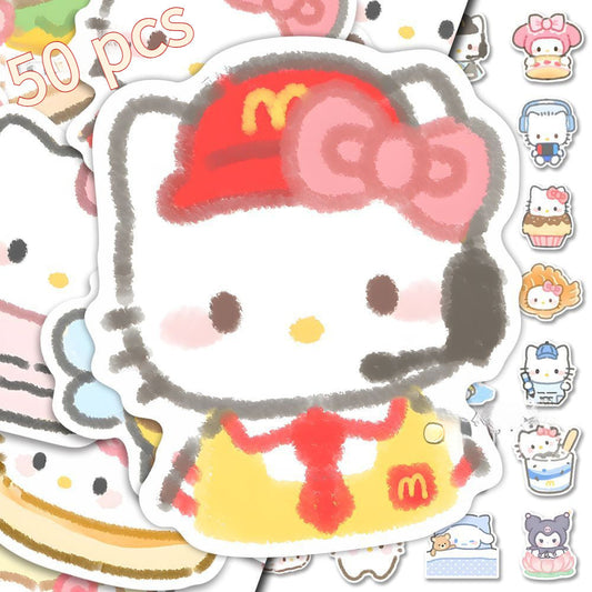 50pcs Hello Kitty Cartoon Stickers Sanrio - SJ2N