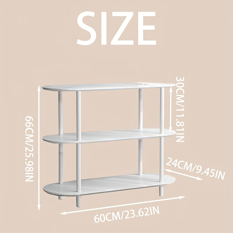Modern White Wooden Tiered Shelf - FHU3