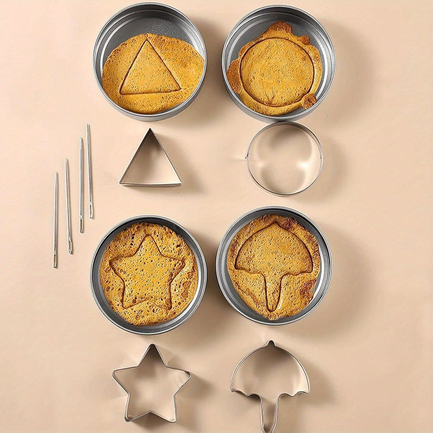 4 Shapes Cookie Cutters Set with Mold Boxes, Stainless Steel TJR3Y2T