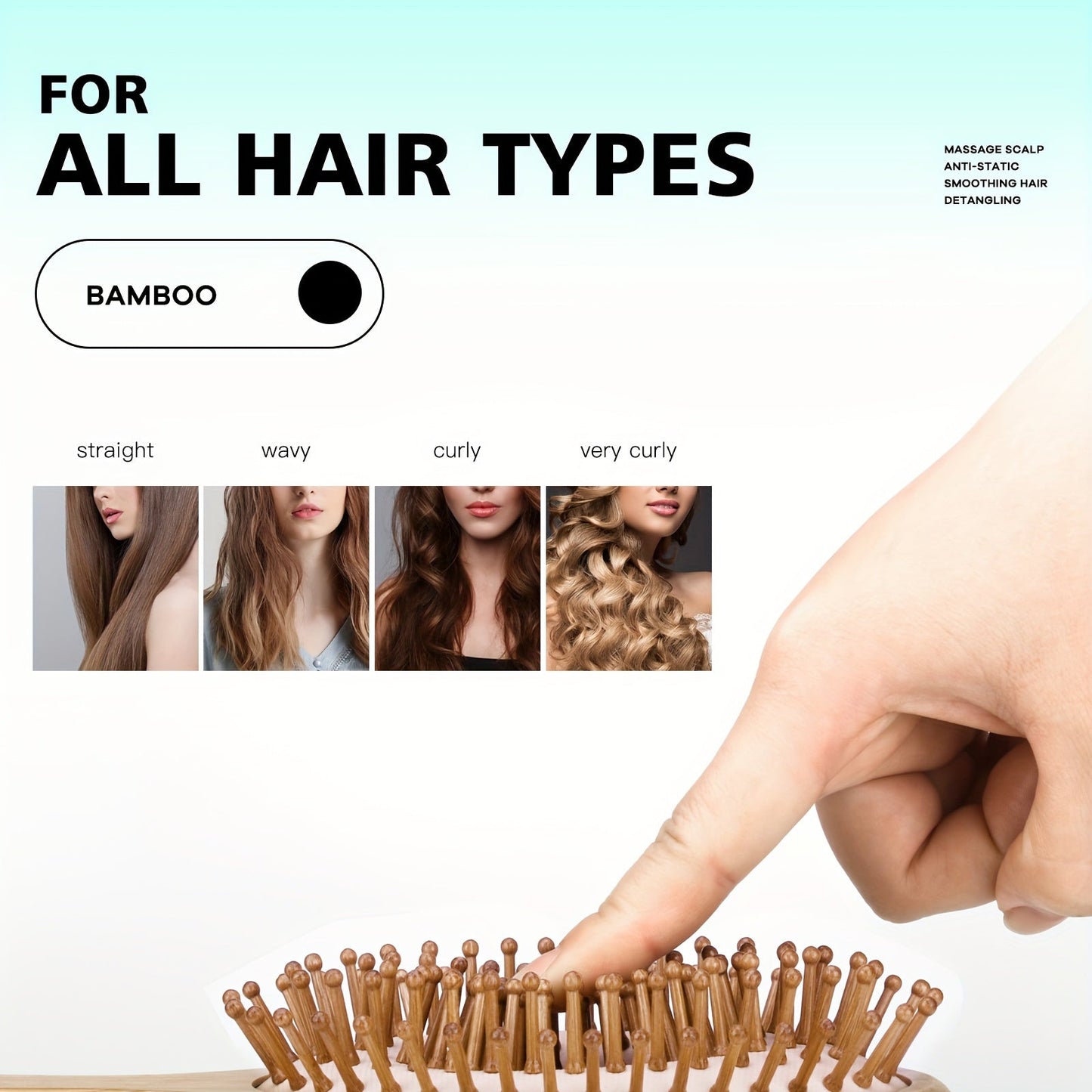 4pcs/Set Bamboo Wooden Hairdressing Comb - TCG8