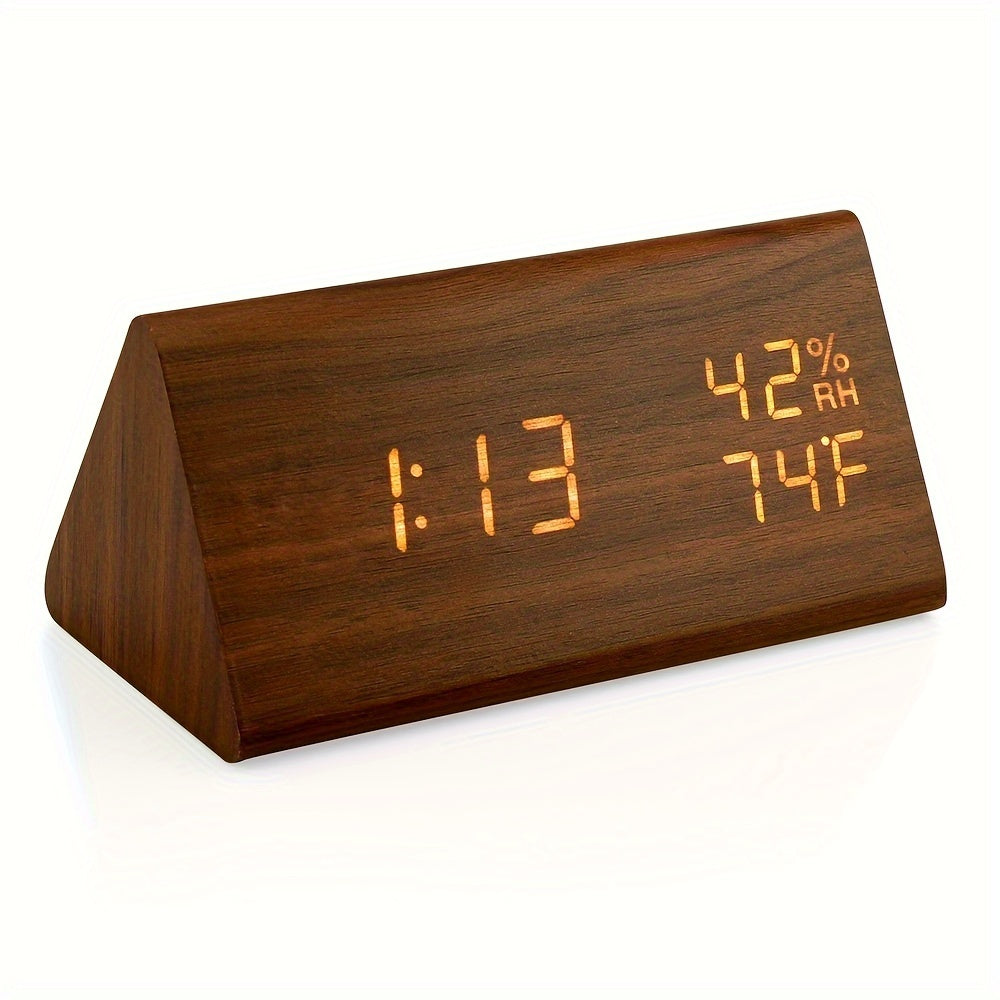 Wooden Triangle Alarm Clock- HMT17TA