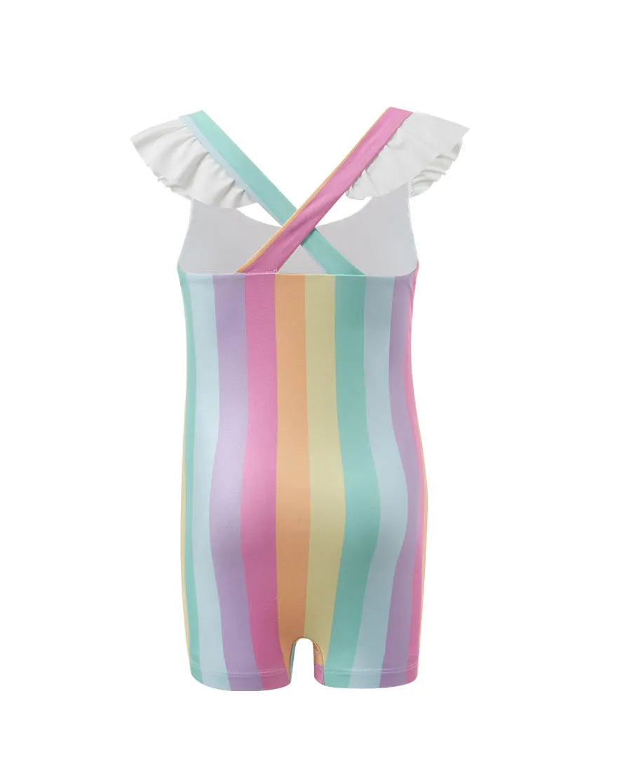 Aimer Kids Rainbow One-Piece Colorful Swimsuit Set