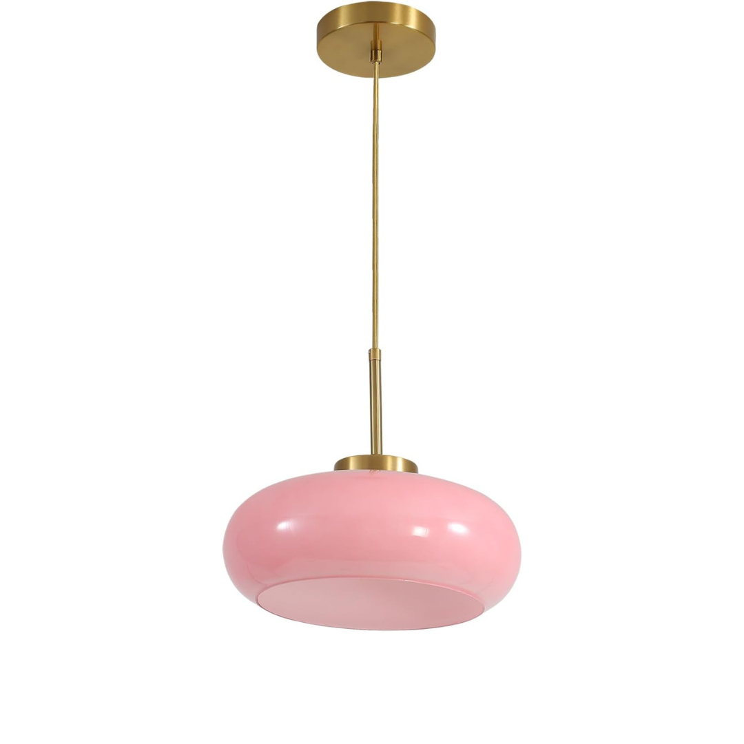 Bauhaus Opal Glass LED Pendant Lights With Oval Shade And Black Cord