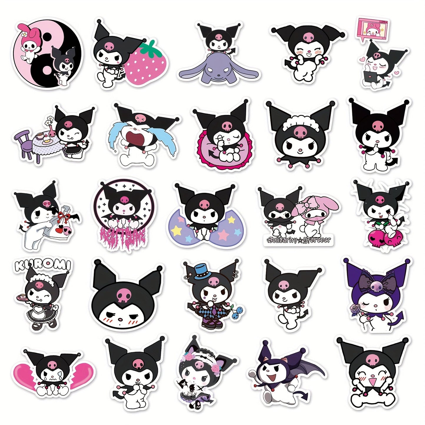 50pcs Sanrio Kuromi Cute Cartoon Anime Stickers - W2DN