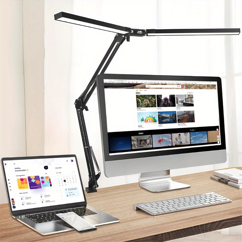 2-in-1 Ultra Wide Double Head LED Desk Lamp - DQB0