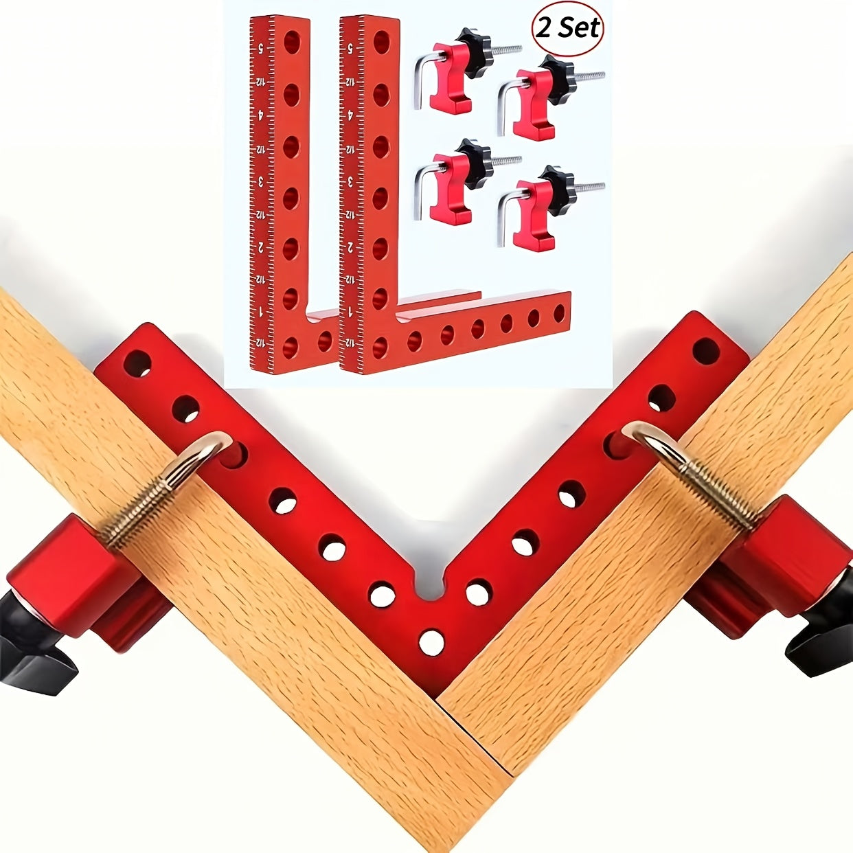 2-Pack Aluminum Alloy 90° Corner Clamps TJR5L7B