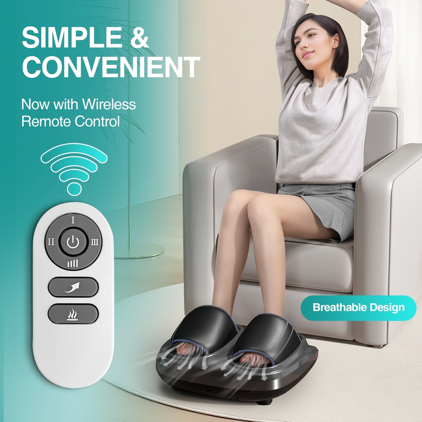 3D Shiatsu Foot Calf Massager with Heat-K3GV