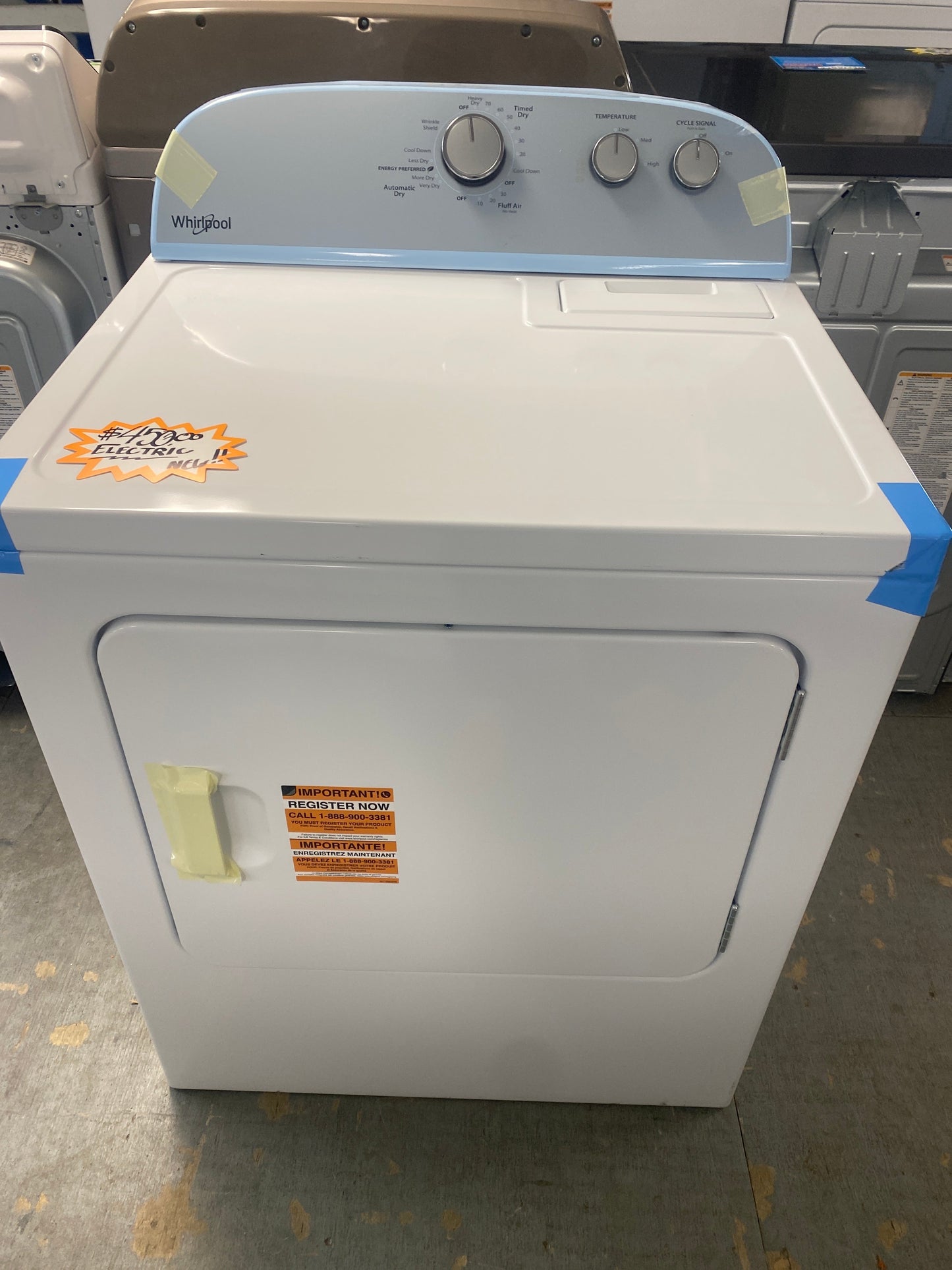 New!! Whirlpool 6.5 cu. ft. Electric Dryer