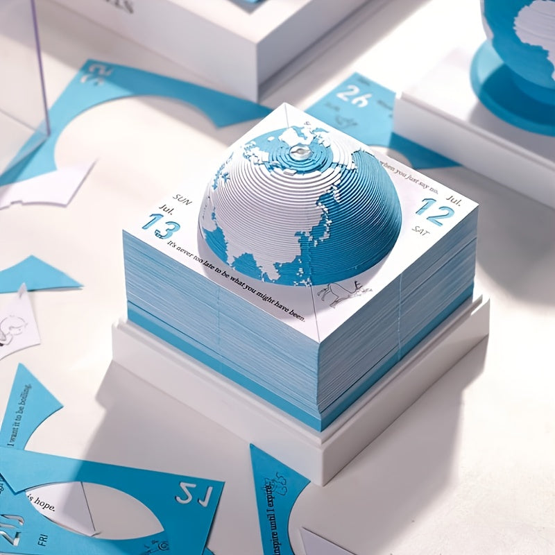 2025 PaperWhale 3D Earth Desk Calendar for Office & Gifts TJR8K2F