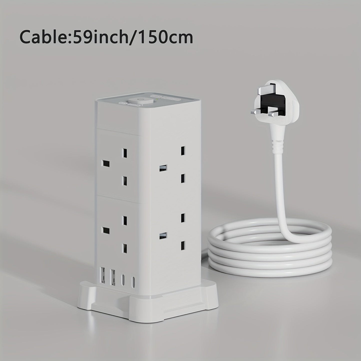 12-Outlet Tower Extension Lead with 4 USB Ports TJR3L6N