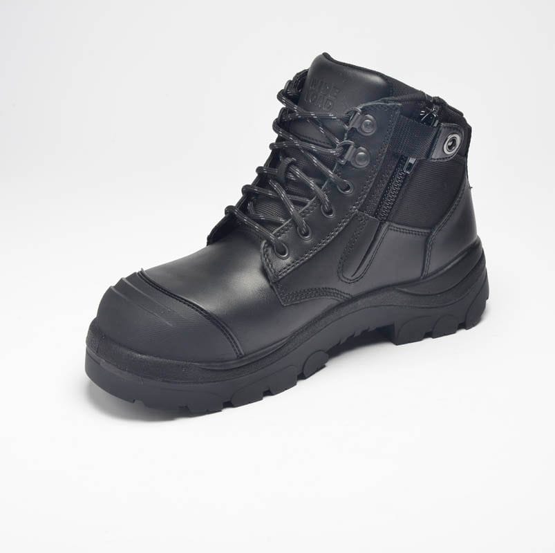 Wide Load 6 Inch Black Non Steel Toe Zip / Lace Up Boot Copy