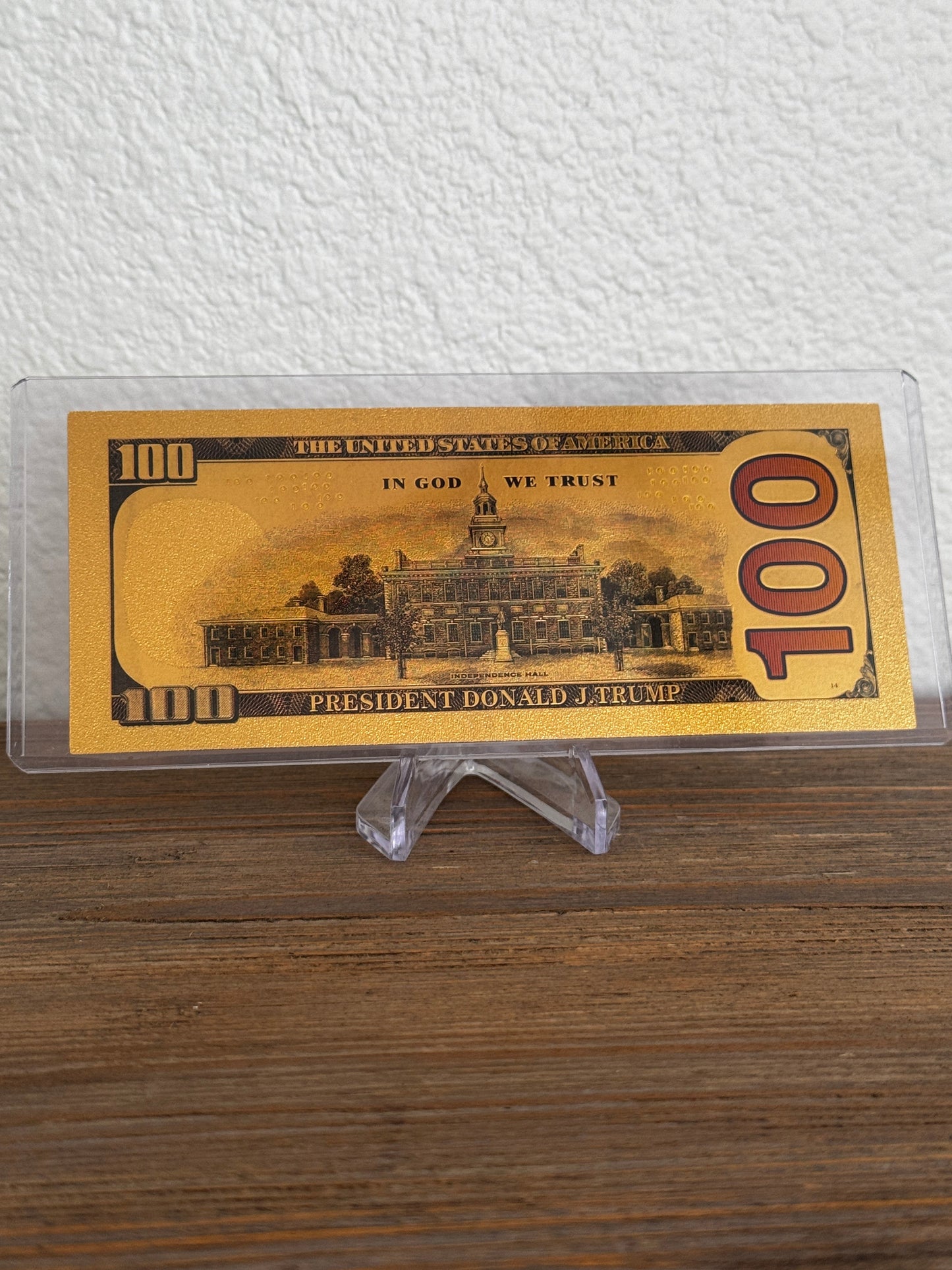 President Trump Gold Foil Embossed $100 Bill