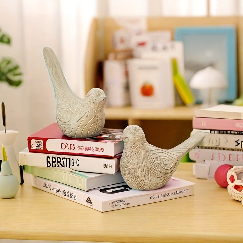 2pcs Set Rustic Resin Birds - YUV8