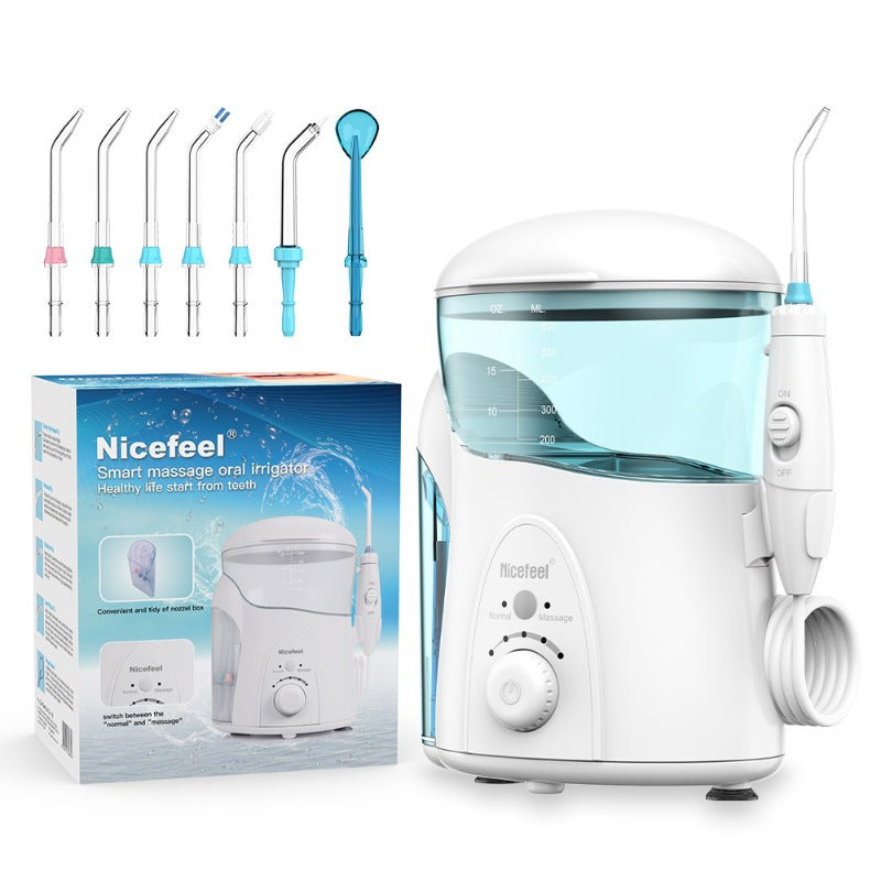 600ml Electric Water Flosser Adjustable Pulsed Flow 7 Nozzles Soft Mode-FYGW