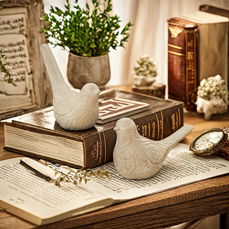 2pcs Set Rustic Resin Birds - YUV8