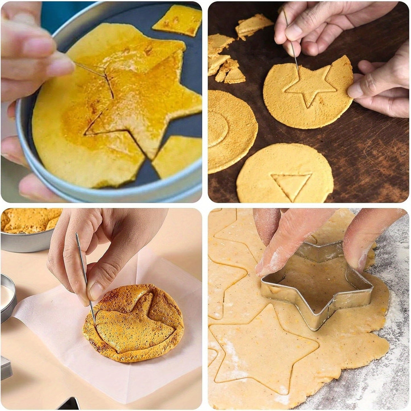 4 Shapes Cookie Cutters Set with Mold Boxes, Stainless Steel TJR3Y2T