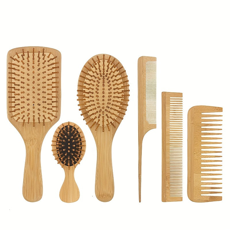 6pcs Hair Brush Comb Set For Men Women - JWN2