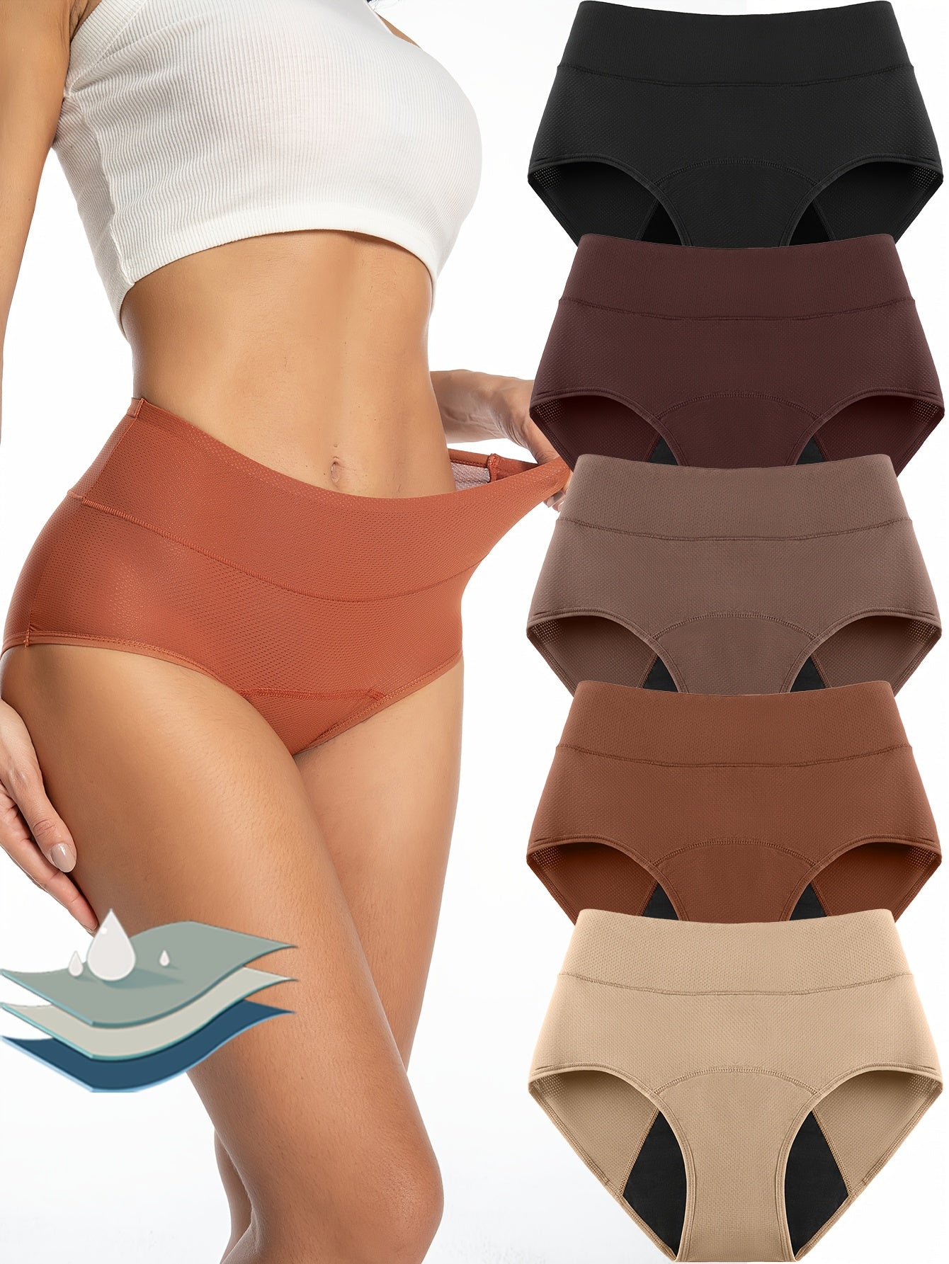 5 Pack Period Underwear, Breathable & Comfortable TJR6R2P