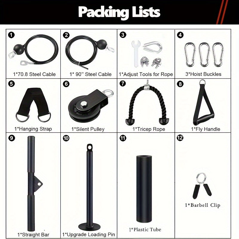 Tricep Exercise Set, Home Gym Pulley Equipment TJR1W8K