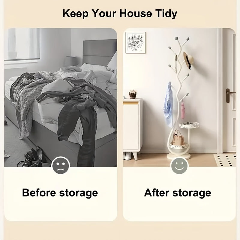 Freestanding Metal Clothes Rack with Shelf for Home TJR5K7Y