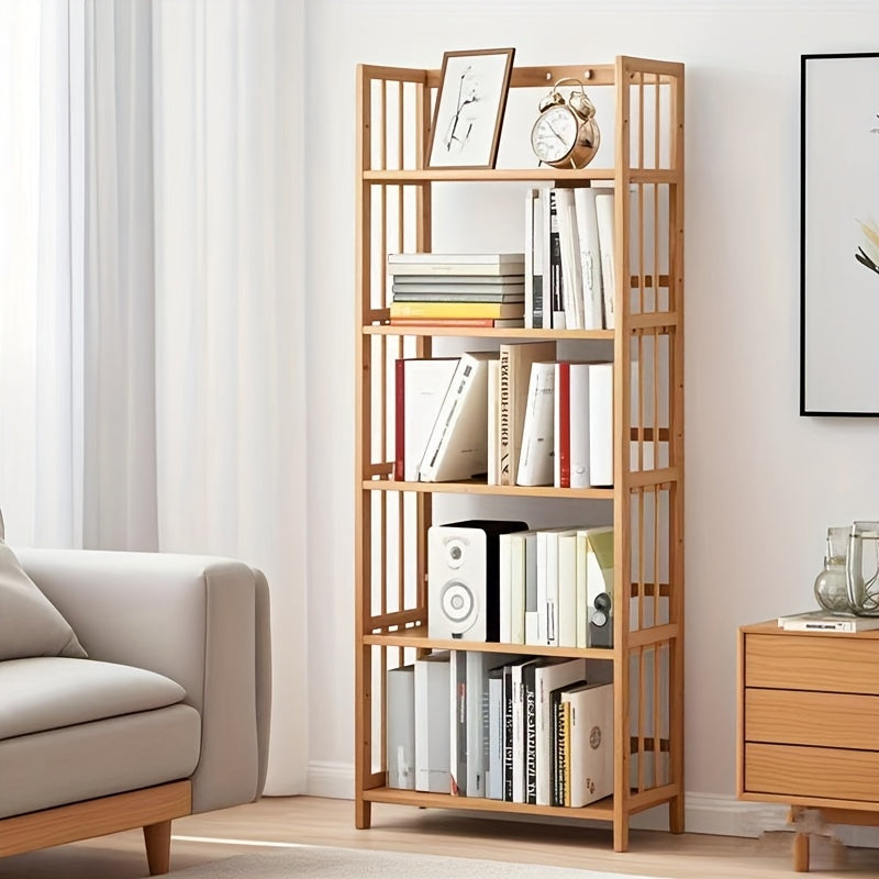 5-Tier Bamboo Bookshelf Storage Rack - XYV9