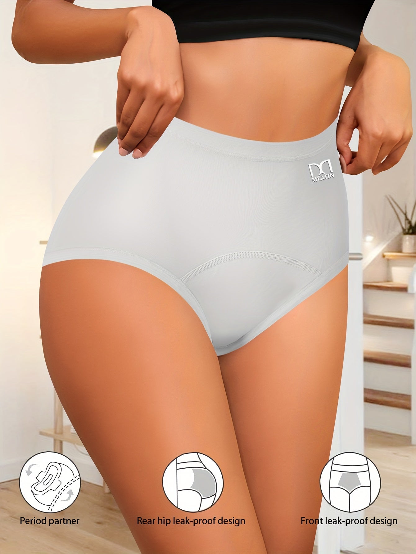 3pcs Women's Leakproof Period Panties, Ultra Absorbent TJR8M5D