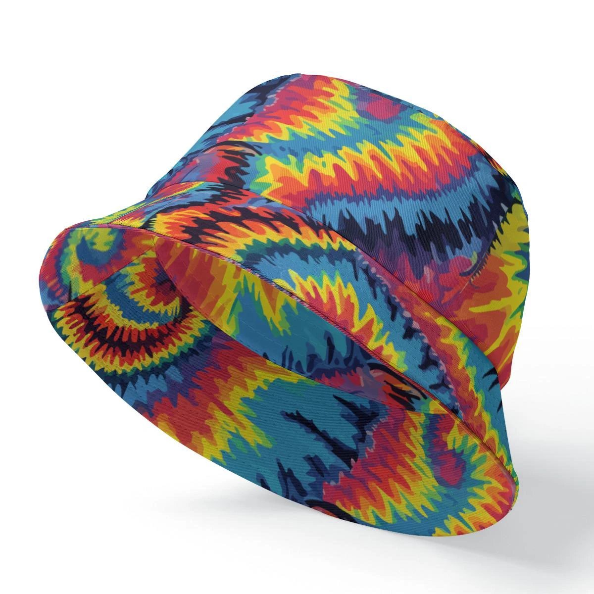 Maximalist Psychedelic Reversible Bucket Hat for Mind-Melting Dressers — Dyles Mavis Abstract AOP Both Sides Printed, Festival UV-Resistant Sun Hat