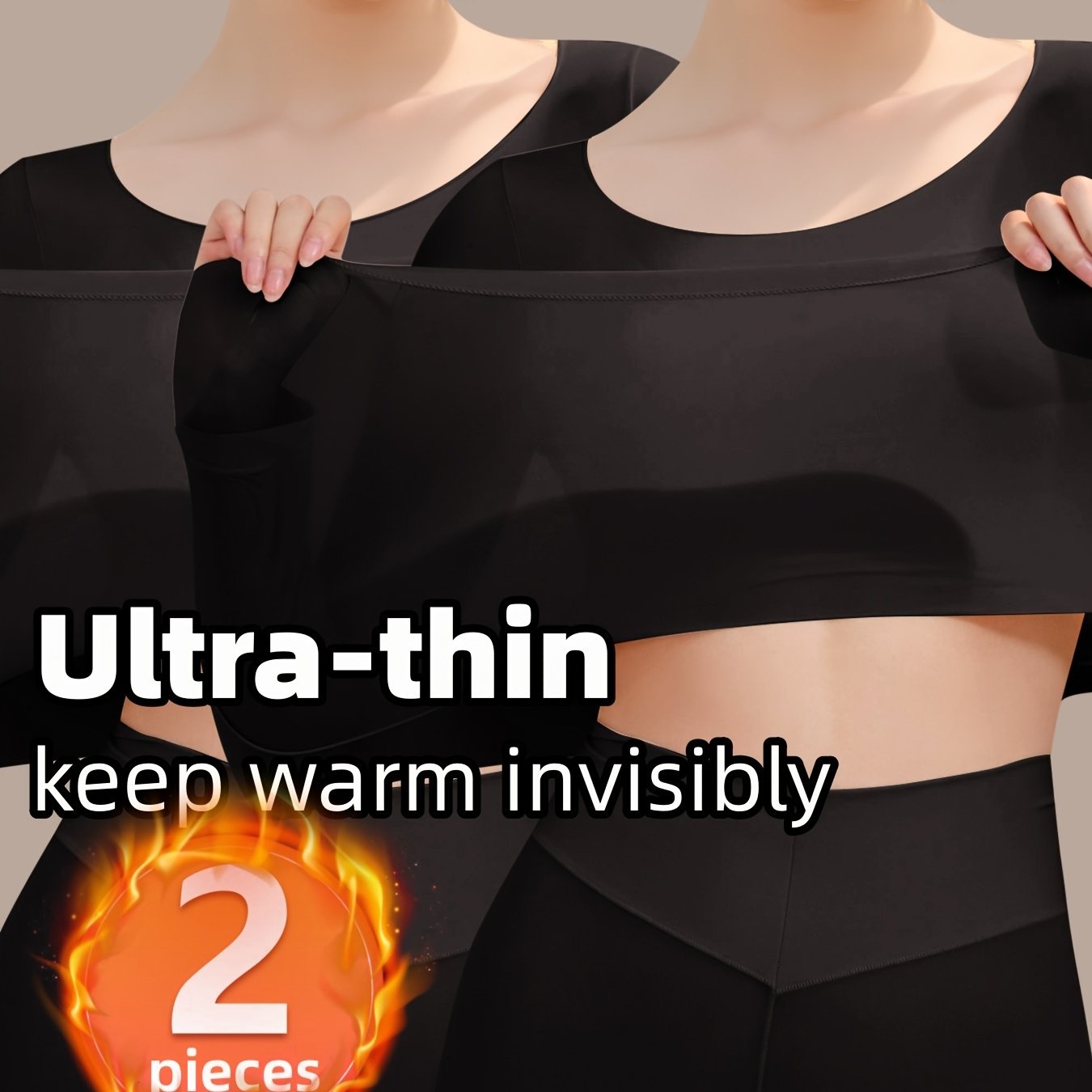 2-Pack Ultra-Thin Thermal Base Layer Tops TJR5M8P