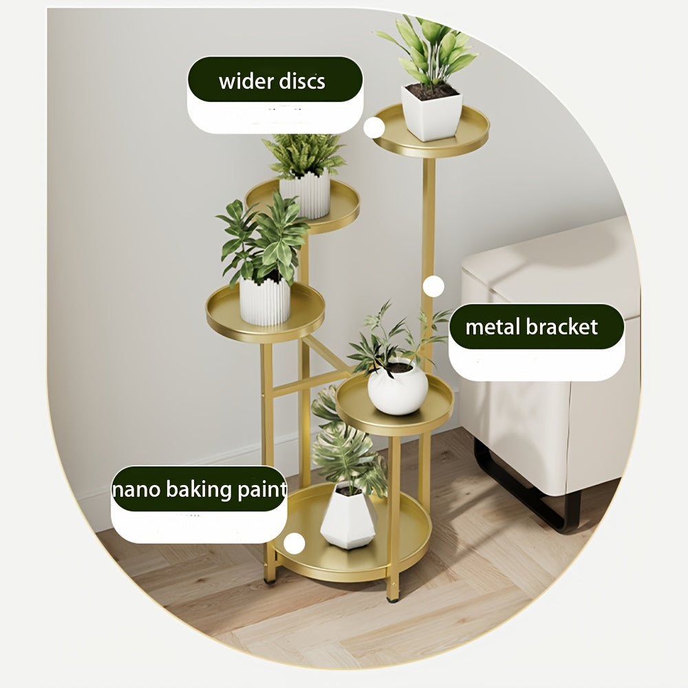 5-Tier Iron Plant Stand with Round Trays - DUI0
