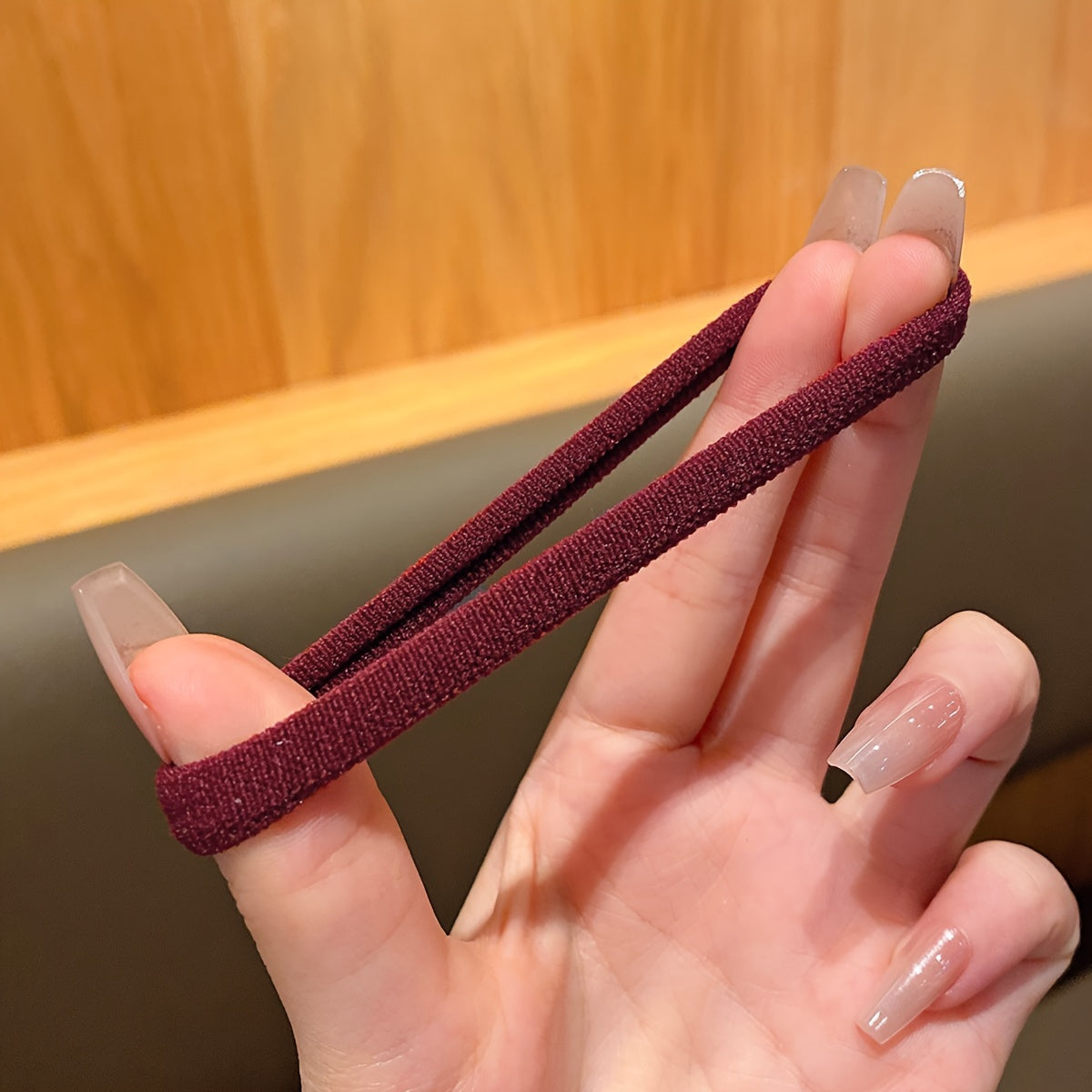 100pcs Vintage Bohemian Jersey Hair Ties - H2SN