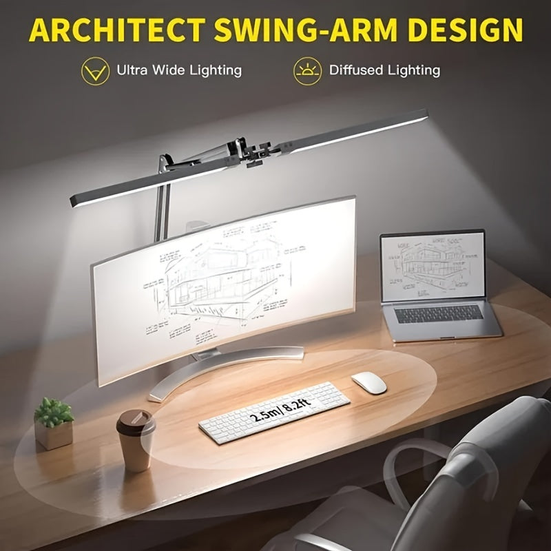2-in-1 Ultra Wide Double Head LED Desk Lamp - DQB0
