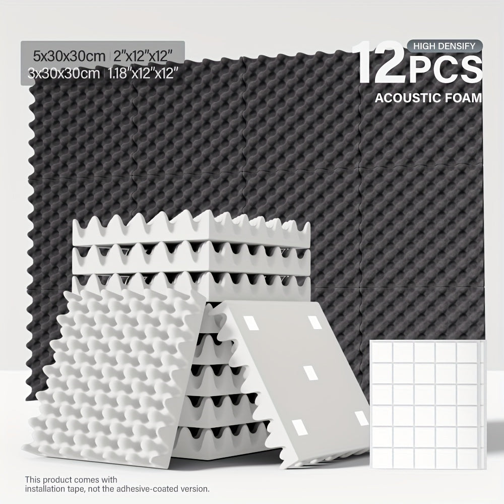 12-Pack Acoustic Foam Panels for Soundproofing - TJR3Y4K