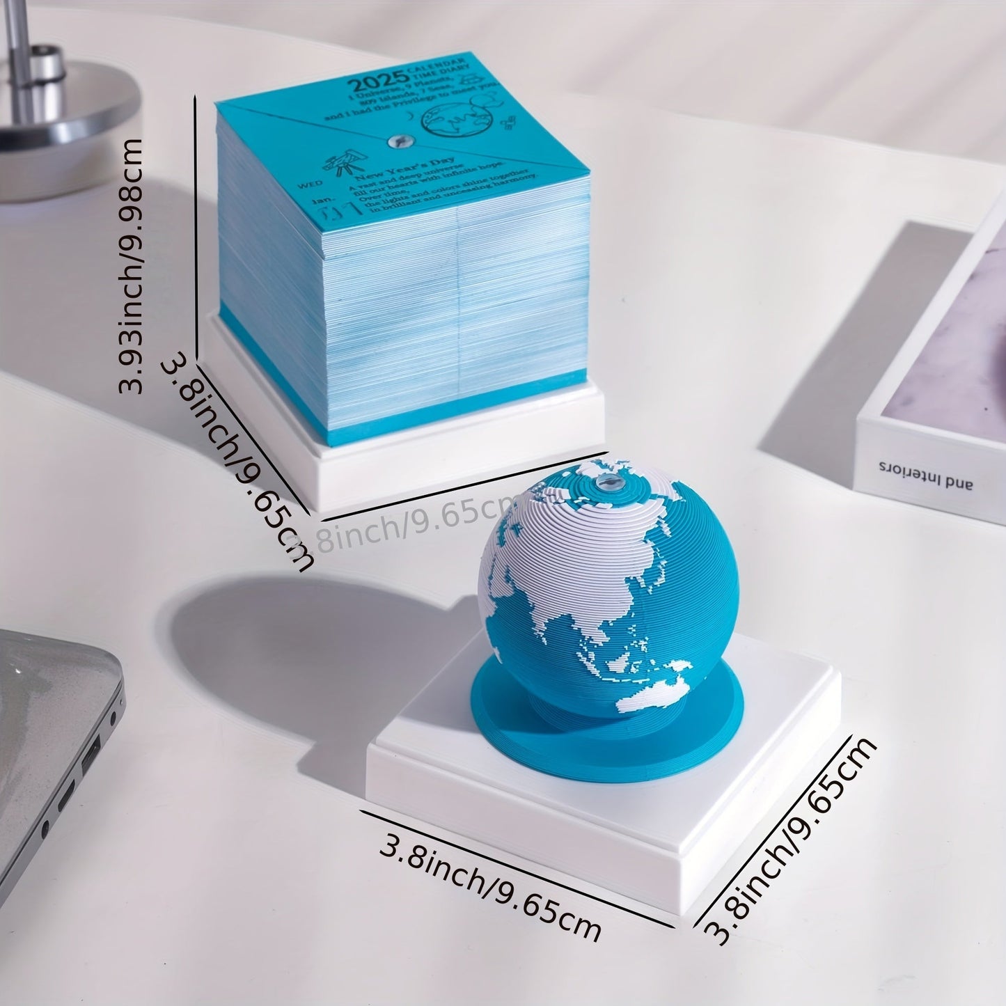 2025 PaperWhale 3D Earth Desk Calendar for Office & Gifts TJR8K2F