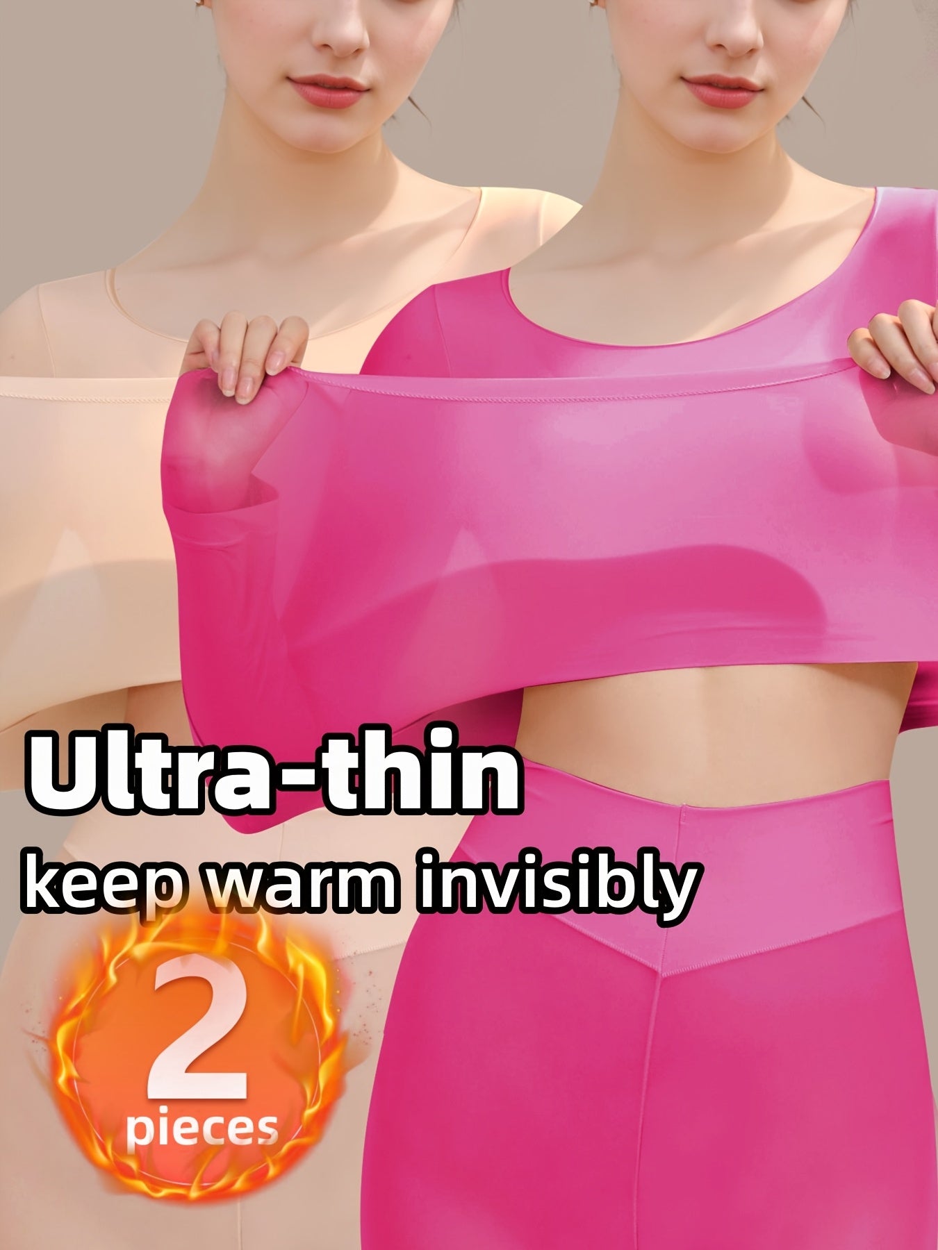 2-Pack Ultra-Thin Thermal Base Layer Tops TJR5M8P