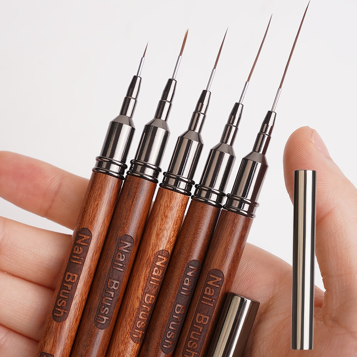 5pcs Solid Sandalwood Nail Brush Set - DJ2N