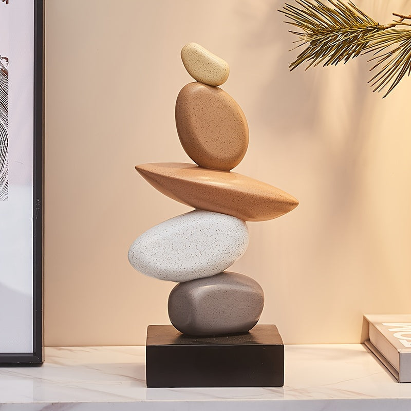 YResin Stone Stacking Ornament Natural Sandstone Decor-X81V