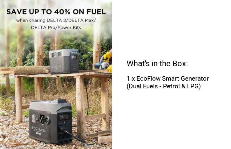 EcoFlow Dual Fuel Smart Generator Portable Lightweight Multifunctional Large Capacity 220V Either LPG Or Gasoline Emergency Generator Backup Eco Flow