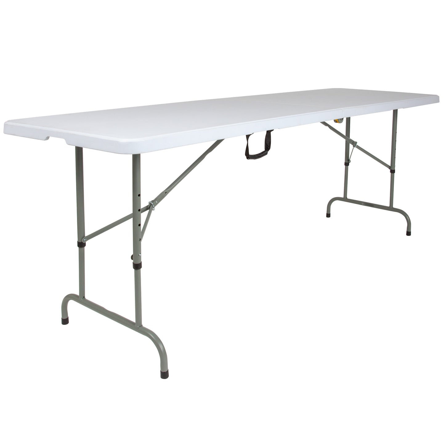 8-Foot Height Adjustable Bi-Fold Plastic Banquet and Event Folding Table with Carrying Handle