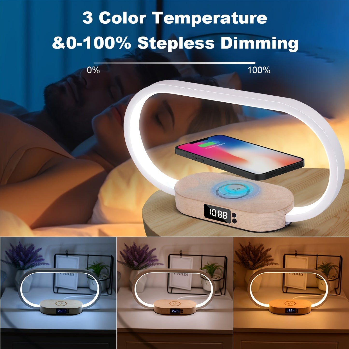 3 in 1 Wireless Charging Station Lamp