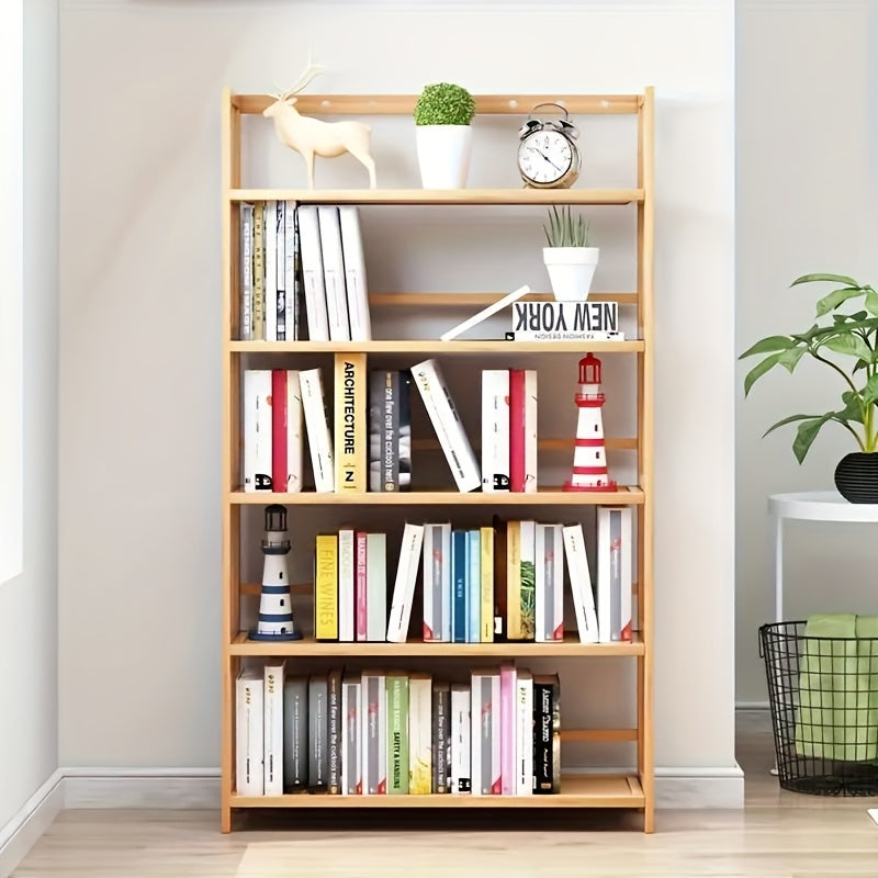 5-Tier Bamboo Bookshelf Storage Rack - XYV9