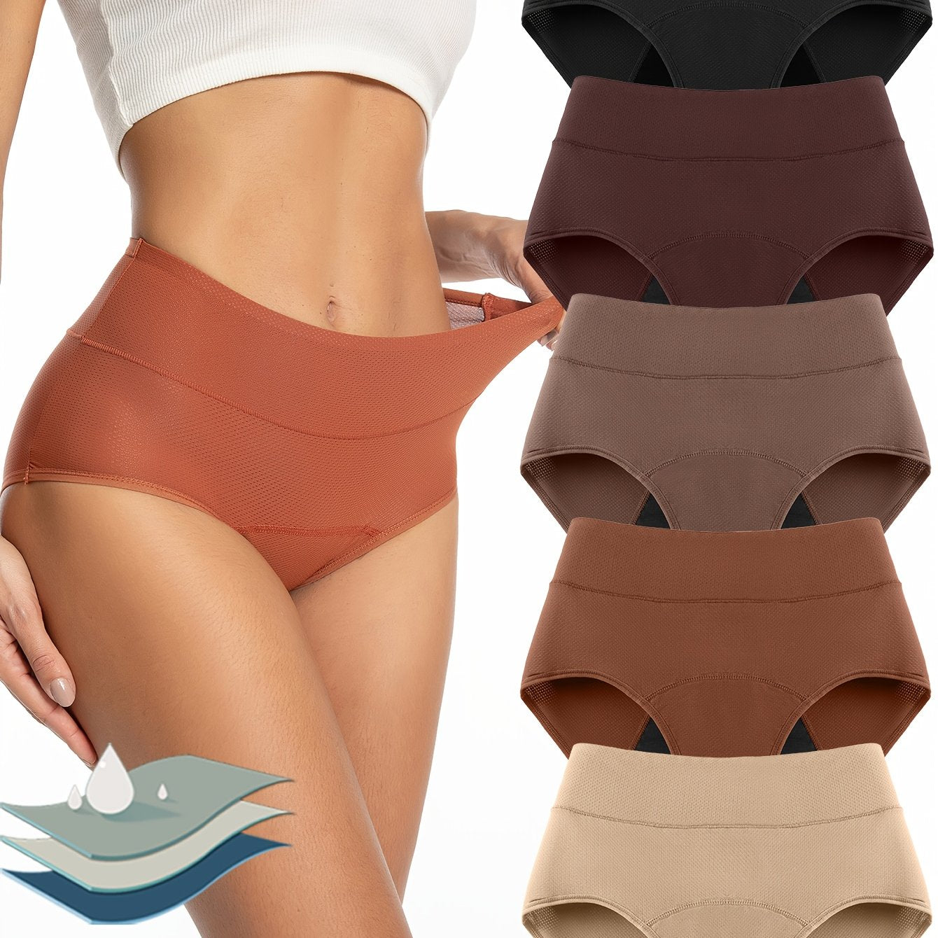 5 Pack Period Underwear, Breathable & Comfortable TJR6R2P