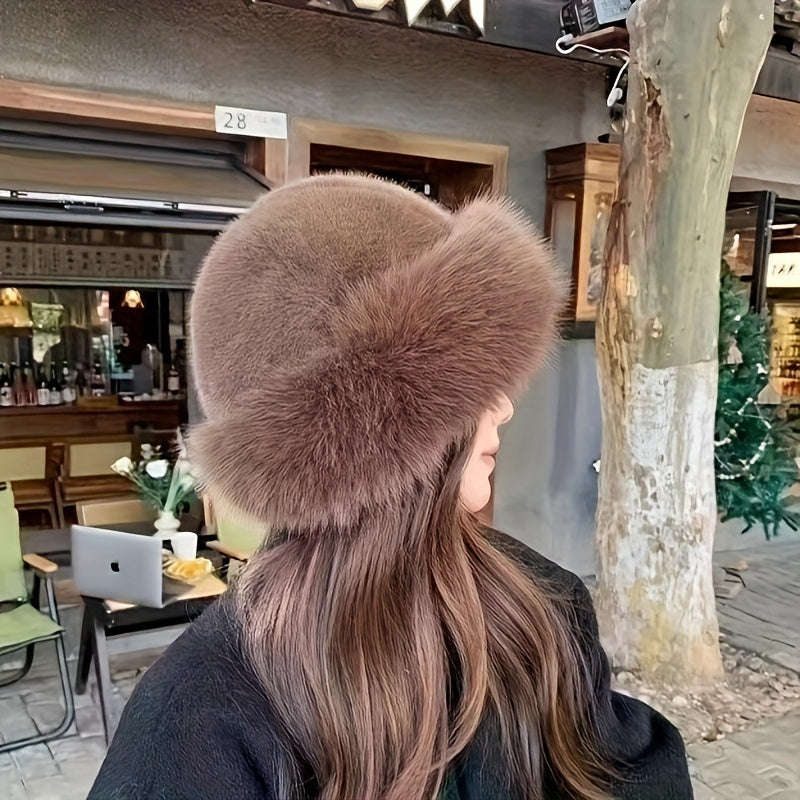 Women's Luxurious Faux Fur Bucket Hat - DJ20