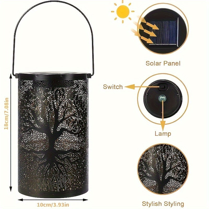 Vintage Metal Solar Lantern LED Tree Leaf Design-KSM1