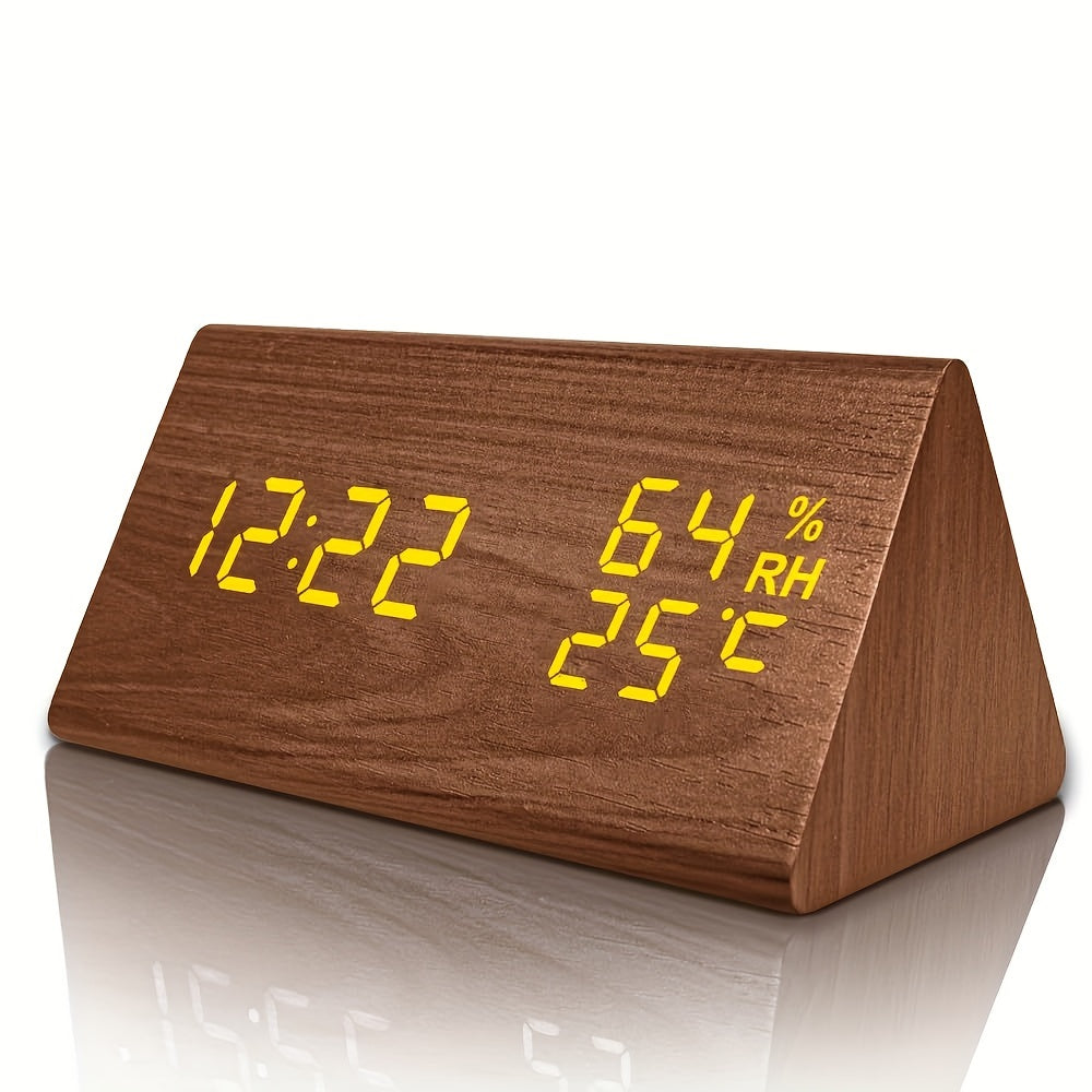 Wooden Triangle Alarm Clock- HMT17TA