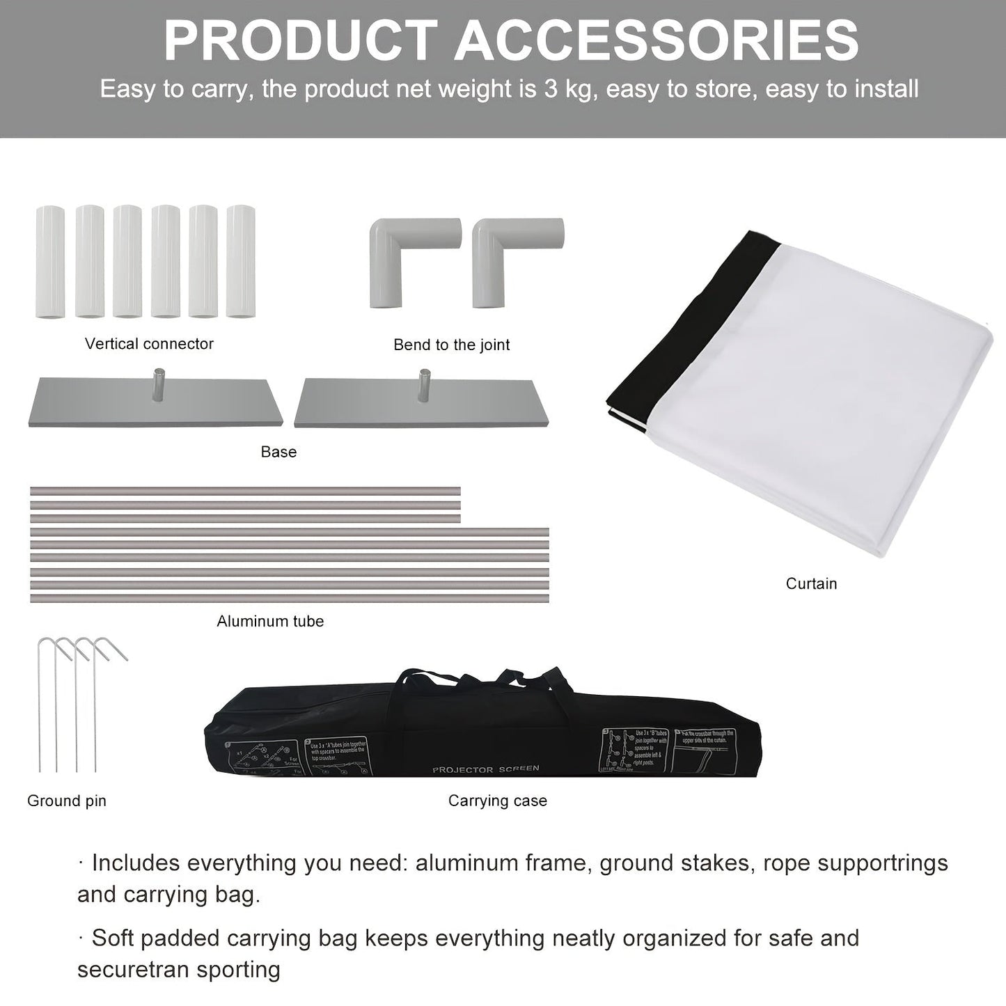 1080P Outdoor Projector Screen with Stand - TJR8Q1M