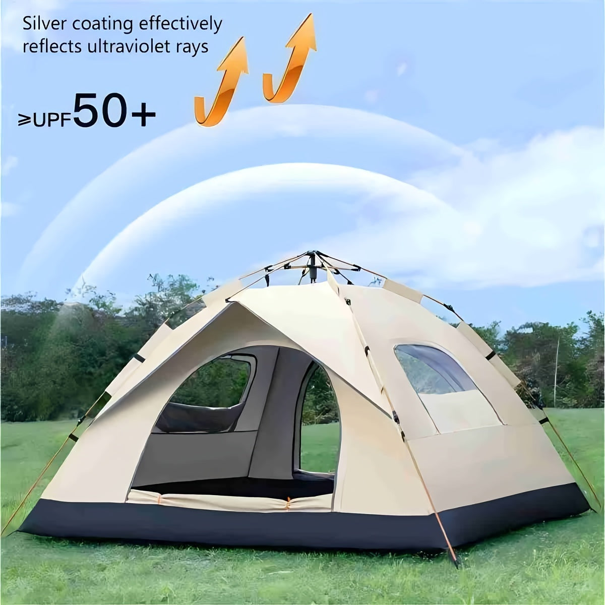 4-Person Automatic Pop-Up Tent, Waterproof & Portable TJR2X5M
