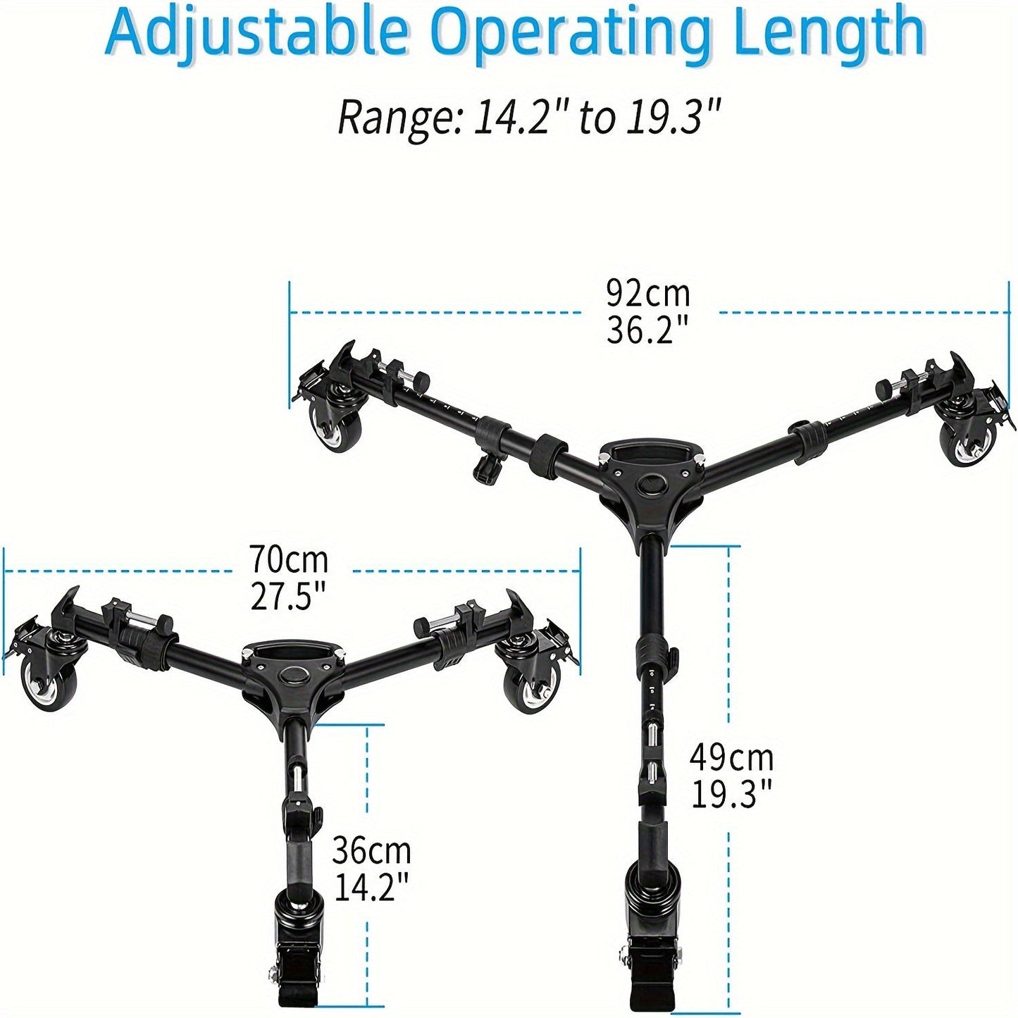 VX600 Aluminum Tripod with Dolly Wheels-OYVD